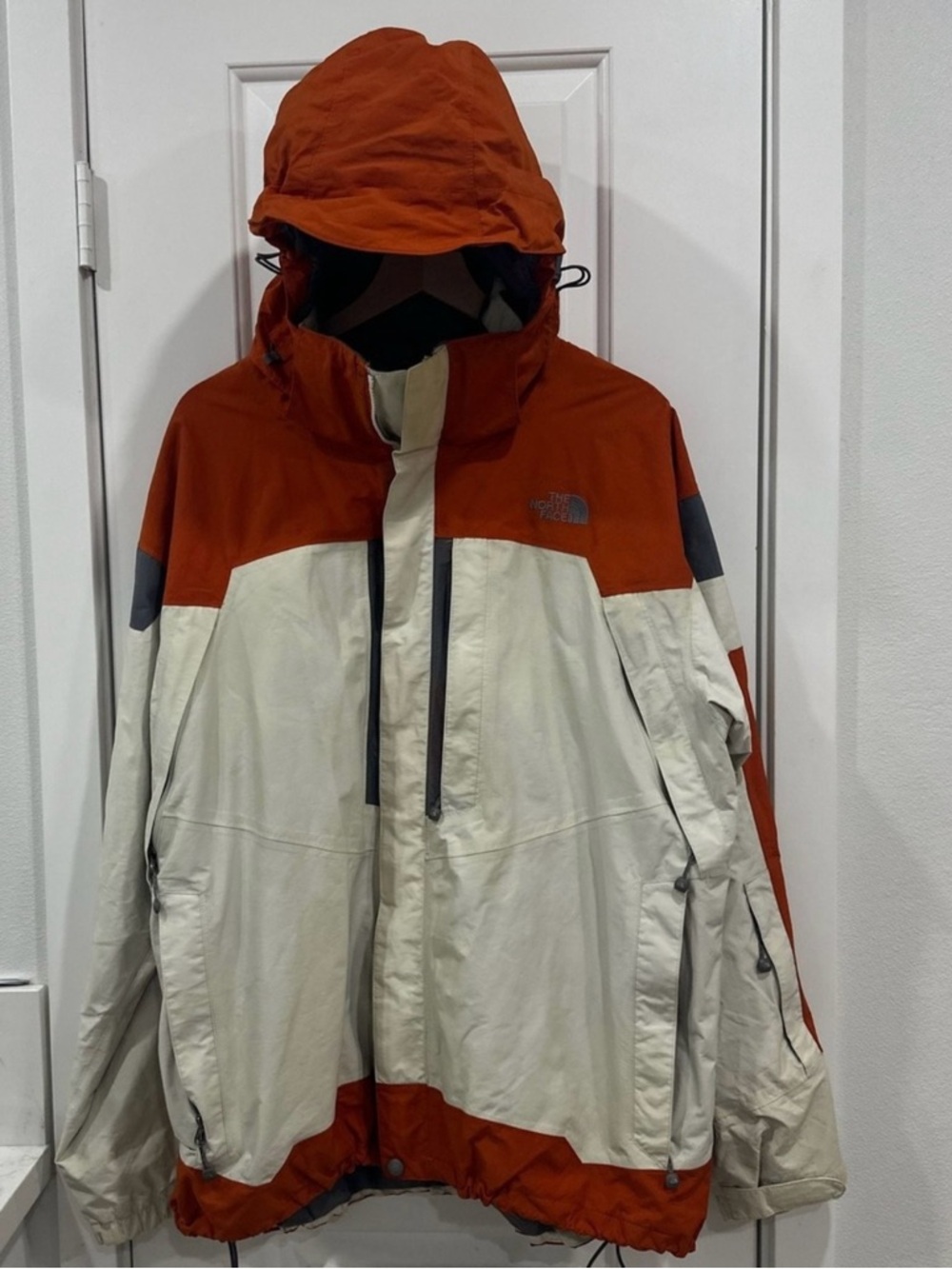 The North Face Orange & Cream Ski Jacket with Hood